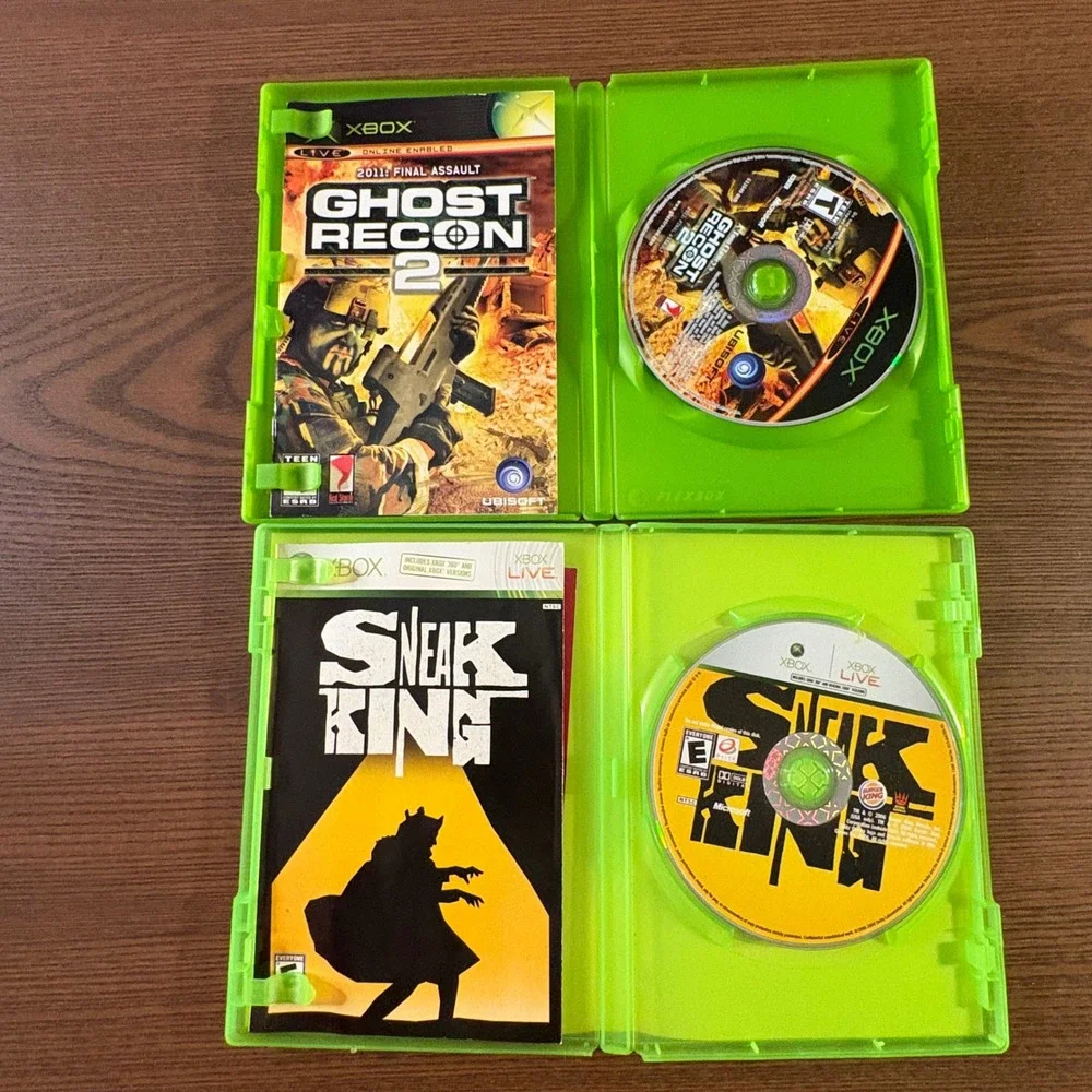 Microsoft Xbox Video Game Lot 5 Games Sneak King 007 PGR2 Ghost Recon 4 Fantasti